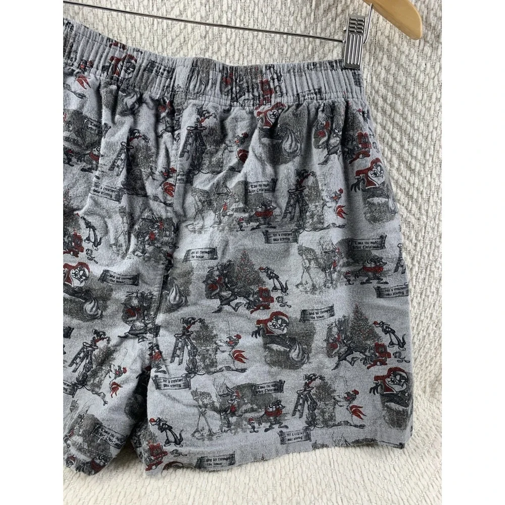 Vintage Looney Tunes Taz Boxers Men's Sz XL 40-42 Christmas Gray 2000 Y2K Cotton
